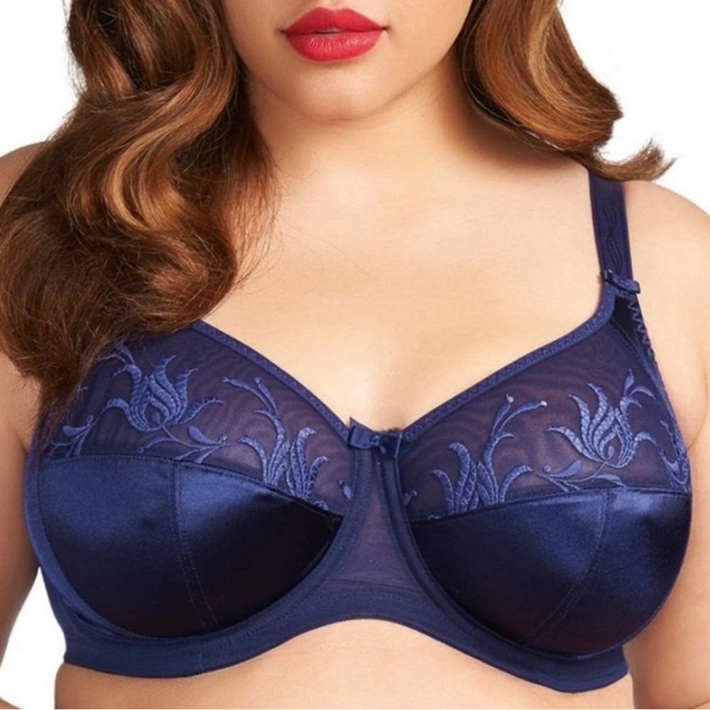Elomi 40K Caitlyn Underwire Full Coverage Support Bra Floral Embroidery Satin